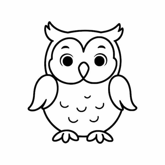 Cute Owl desenho página de coloração crianças