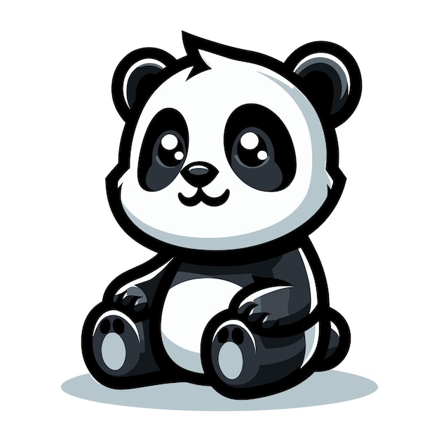Cute panda adorável personagem de desenho animado ilustração vetorial engraçado animal asiático chinês bebê panda