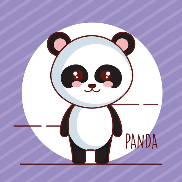 Vetor cute panda bear tender character