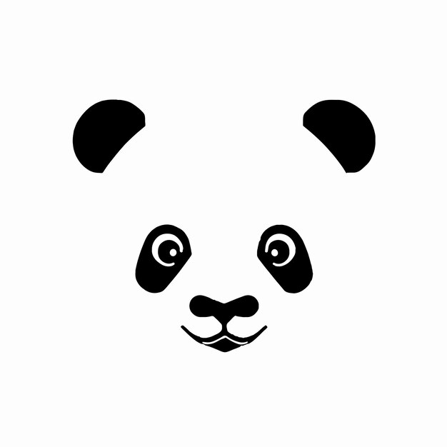 Vetor cute panda face line ícone design vetor ilustração