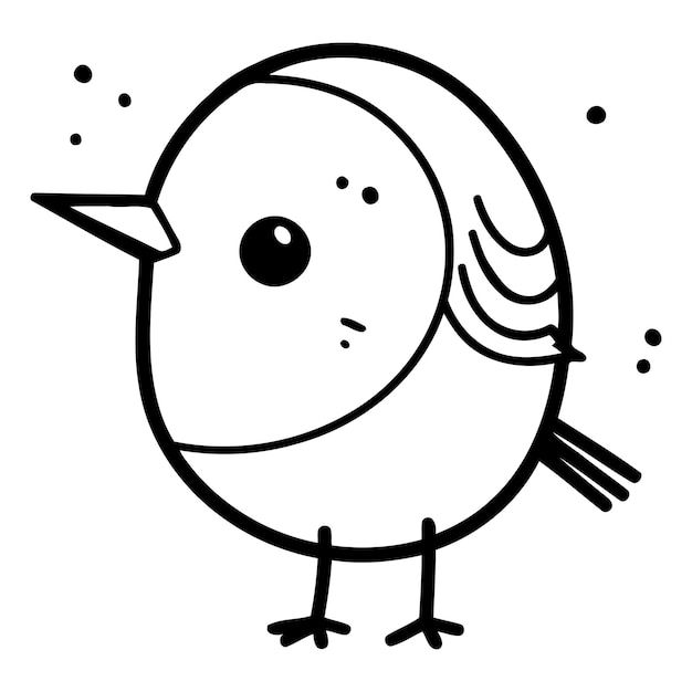 Vetor cute pássaro de desenho animado ilustração vetorial isolada em fundo branco