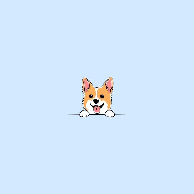 Vetor cute pembroke welsh corgi cão desenho animado vetor ilustraçãox9