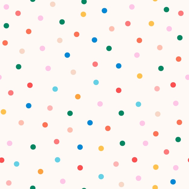 Cute polka ponto fundo vetor padrão colorido