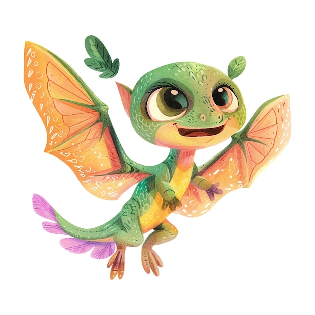 Vetor cute pterodáctilo bebê dinossauro voando 8