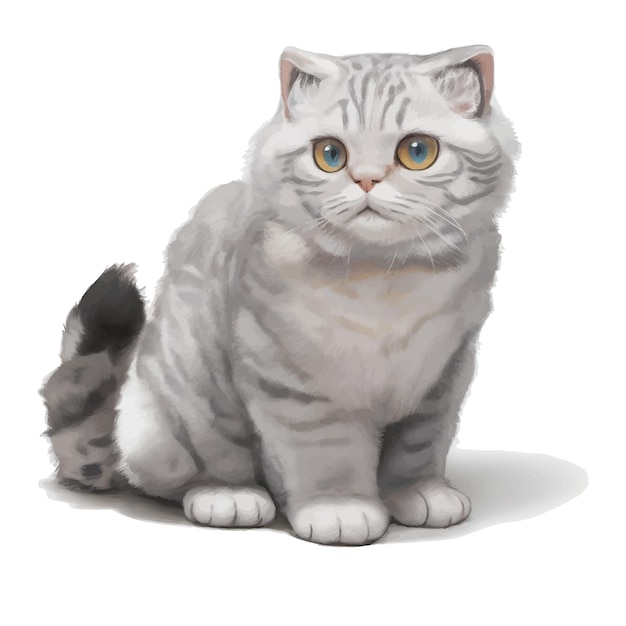 Vetor cute scottish fold cat vector ilustração personalizável gato vector gráfico