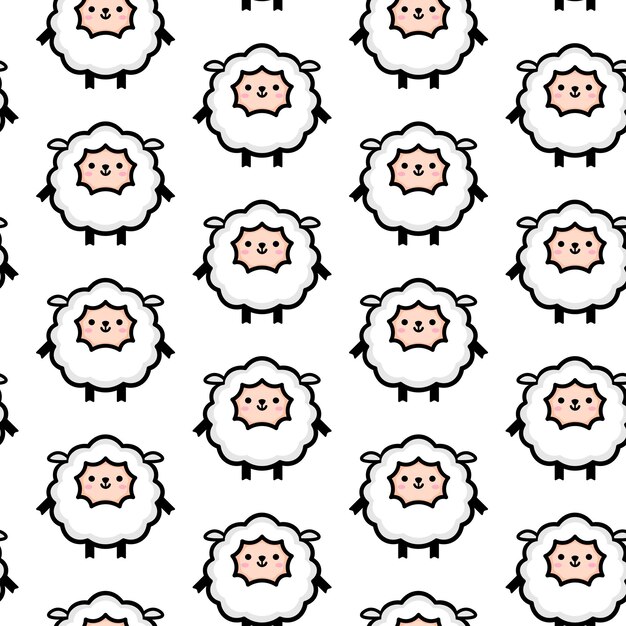 Cute sheep seamless pattern desenho animado fundo animal fundo colorido vector para têxteis infantis