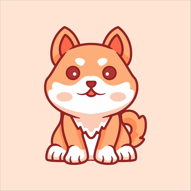 Vetor cute shiba inu animal de ilustração de desenho animado