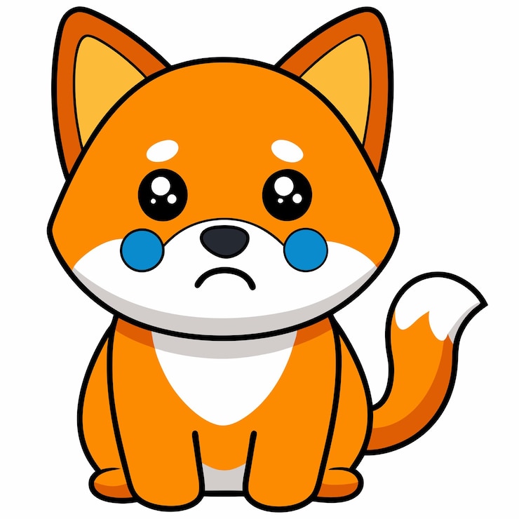 Vetor cute shiba inu dog crying cartoon vector icon ilustração animal nature icon concept isolado premium vector flat cartoon estilo