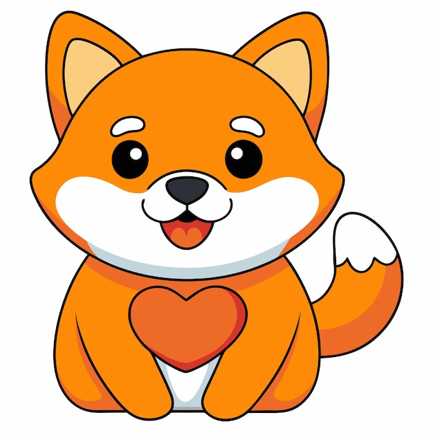 Cute Shiba Inu Dog Hug Vector Cartoon Icon Ilustração Animal Nature Icon Concept Isolado Premium Vector Flat Cartoon Estilo
