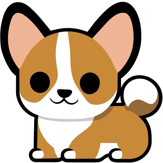 Cute shiba inu dog mão desenhada desenho animado adesivo ícone conceito ilustração isolada