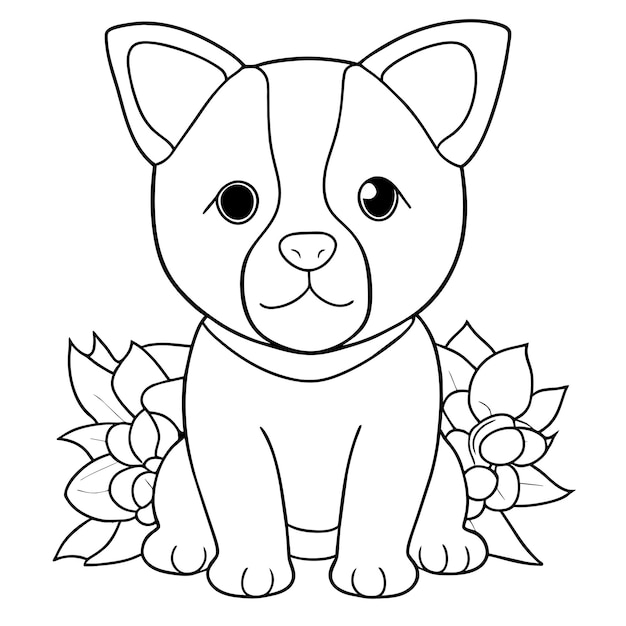 Vetor cute shiba inu dog mão desenhada desenho animado adesivo ícone conceito ilustração isolada