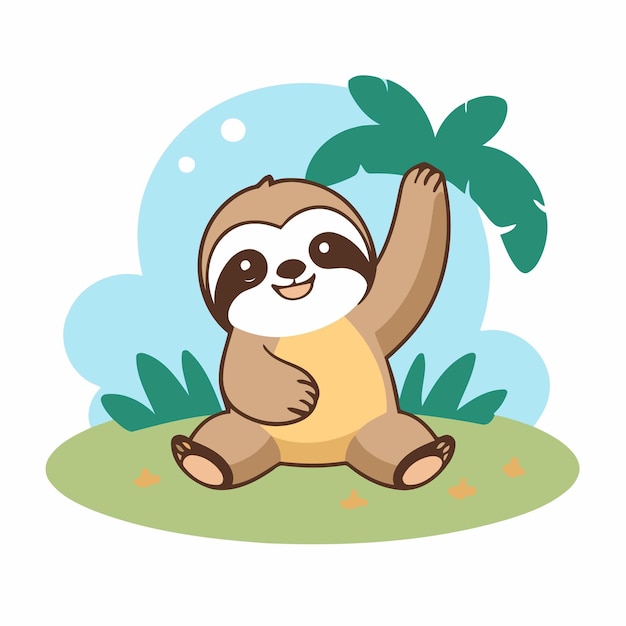 Cute Sloth para livros infantis ilustração vetorial