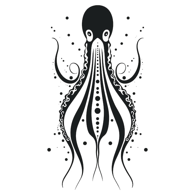 Cute squid cartoon vector art ilustração design