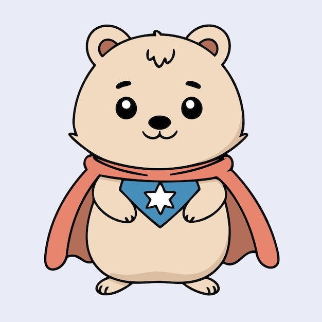 Cute Superhero Otter Vector Ilustração para Crianças Livros de Histórias e Livros de Colorir