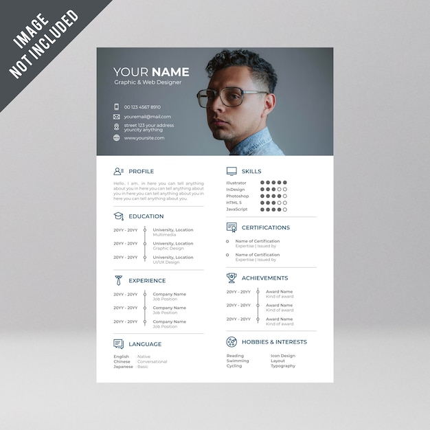 Cv design com o ícone de linha