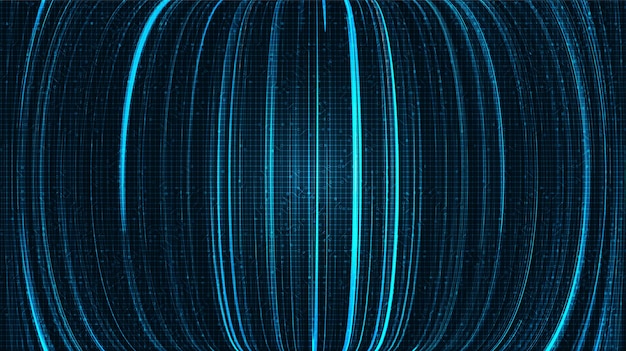 Cyber lines on blue technology background, design de conceito de quadrinhos e movimento, vetor.