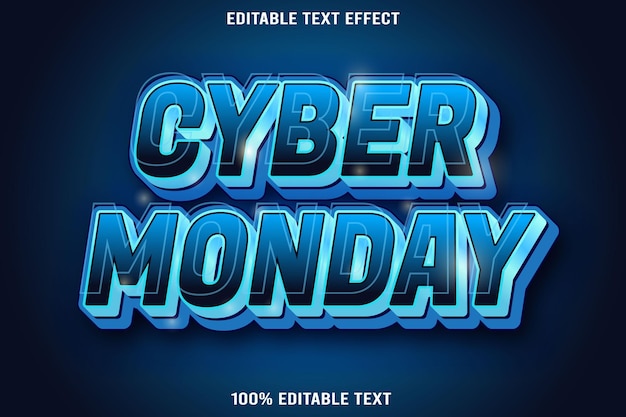 Cyber Monday efeito de texto editável estilo de néon em 3D