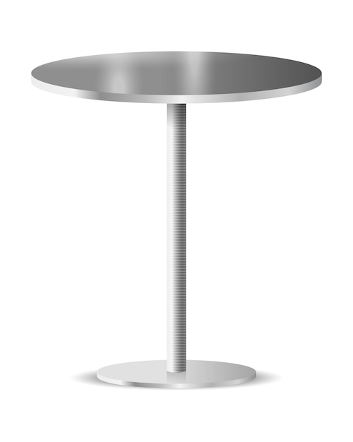 Vetor d ilustração vetorial de mesa redonda de metal em branco
