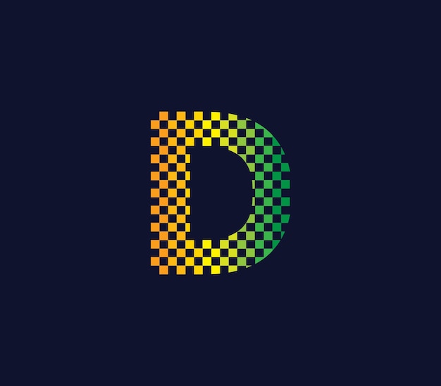 D megapixels conceito de design criativo de logotipo