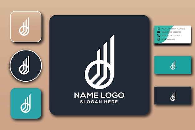 d modelo de logotipo de monograma