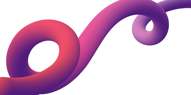 D tubo roxo-púrpura com gradiente em fundo branco capa abstrata capa moderna