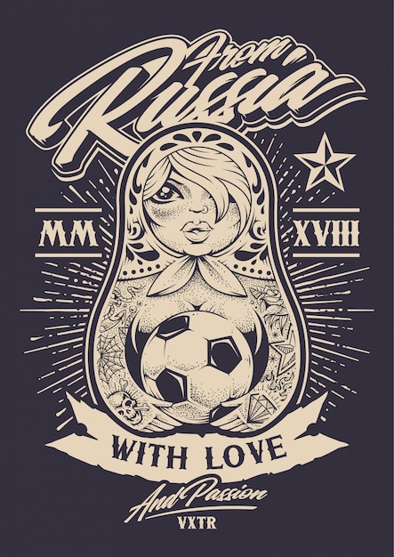 Vetor da rússia com ilustração de amor