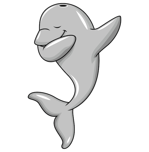 Vetor dabbing dolphin character cartoon illustration