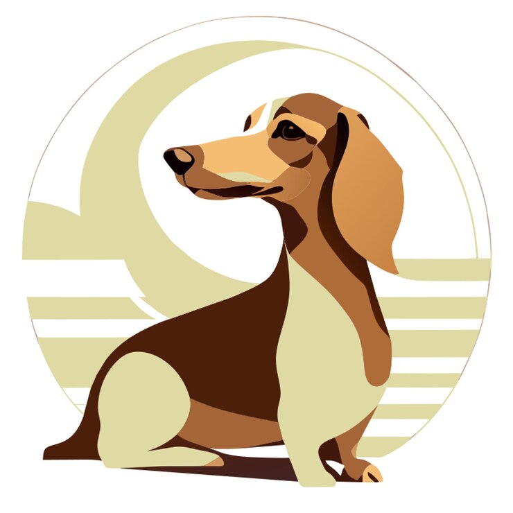 Vetor dachshund en fondo la badera de tarija ilustração vetorial plano 2