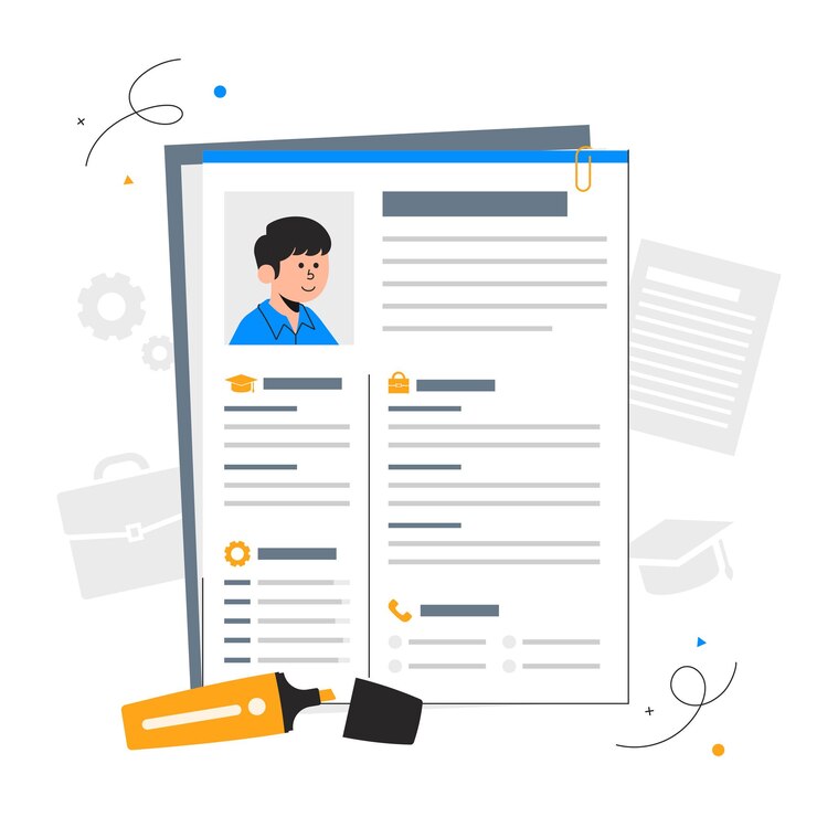 Vetor dados do perfil cv ilustrações do currículo