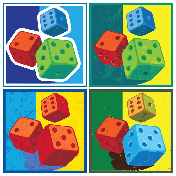 Vetor dados em estilo retro