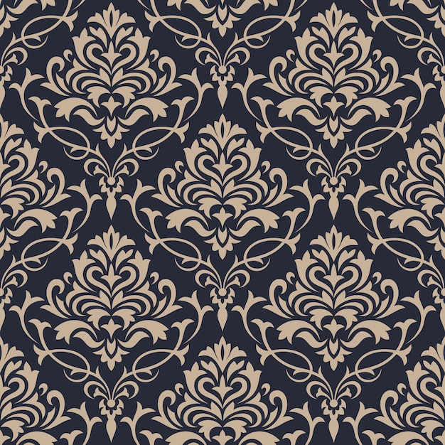 Damasco sem costura de fundo. Papel de parede clássico ornamento de luxo.