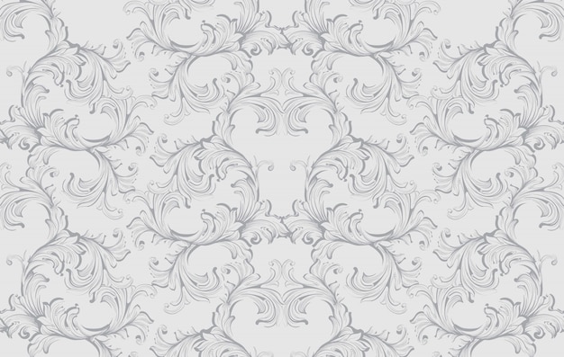 Vetor damask baroque pattern background. ornament decor para convite, casamento, cartões de saudação. ilustrações vetoriais