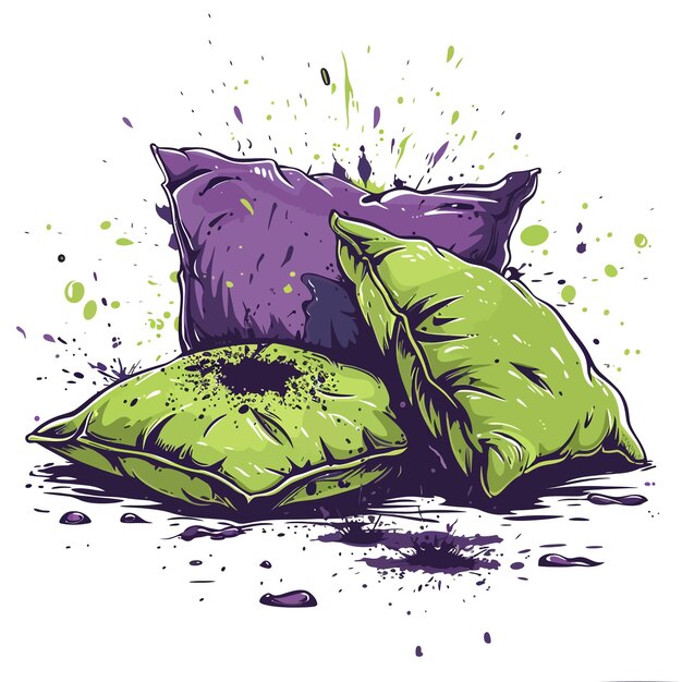 Vetor danado, rasgado e arranhado, verde e roxo.