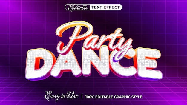 dança Editável Efeito de texto Estilo de fonte