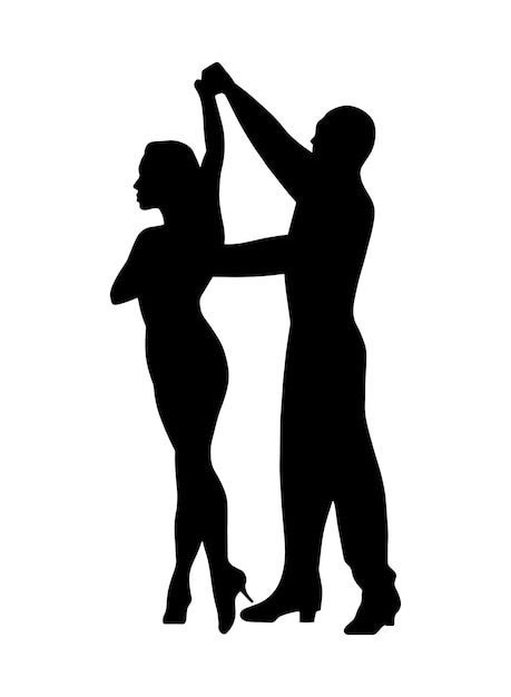 Dança latina casal sombra gráfico silhueta ícone simples pessoa isolada dançando música festa logotipo elemento de design sensual elegante modelo de impressão pictograma clássico rumba ou performance de tango