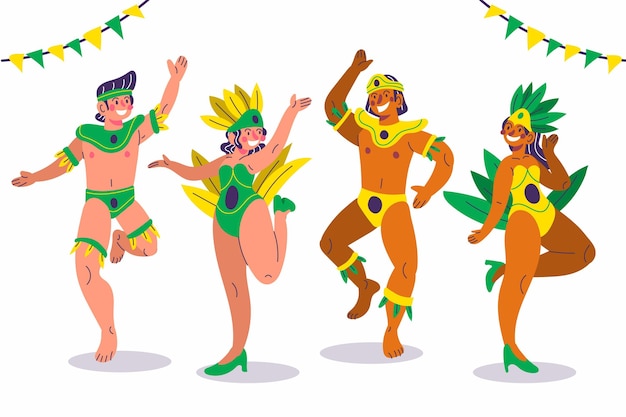 Dançarina de carnaval com fantasias