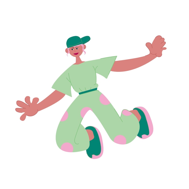 Vetor dançarinas uma jovem apaixonada ilustração de personagem de desenho animado