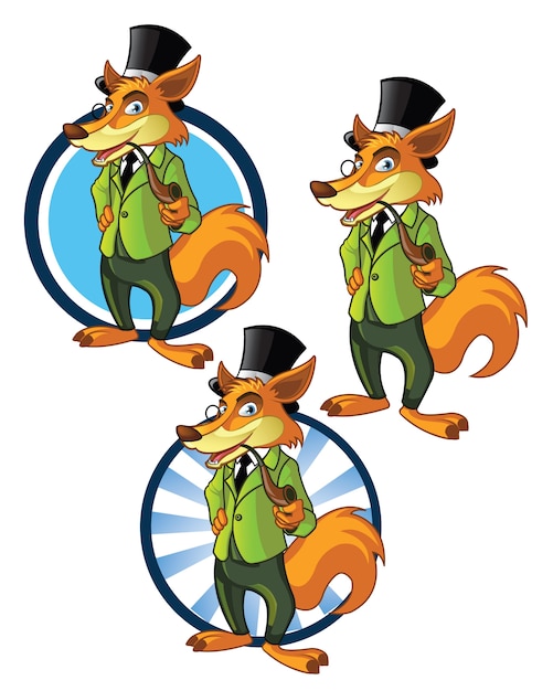 Dandy fox cartoon mascot