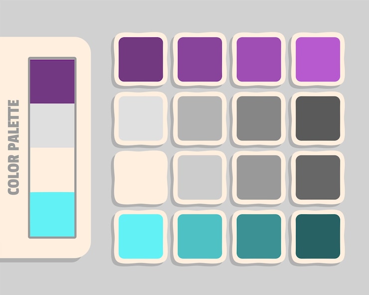 Vetor darkslateblue gainsboro branco aquamarine paleta de cores rgb cores combinando cores harmoniosas