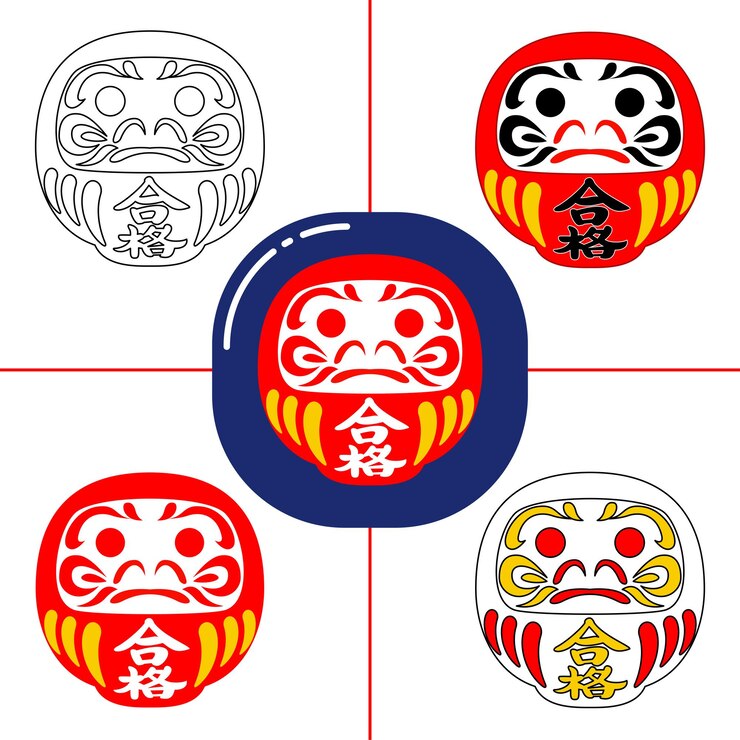 Daruma em estilo de design plano