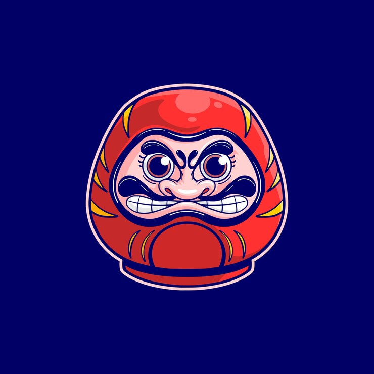 Vetor daruma japão cultura boneca sortuda