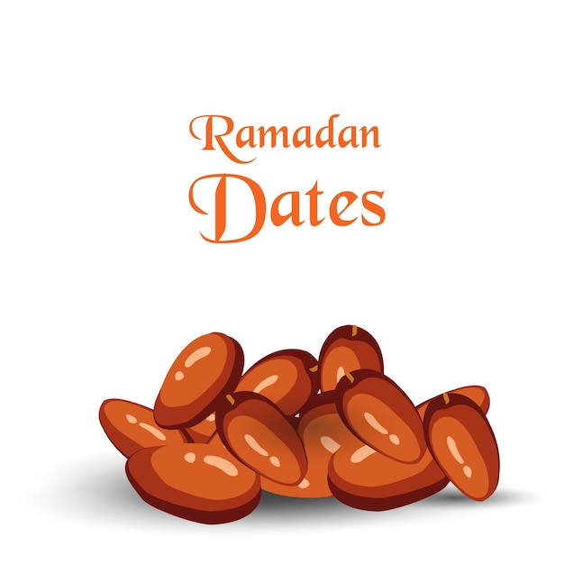 Vetor dates frutas comida para iftar em ramadan ilustração plana vetor ilustração de fundo isolado