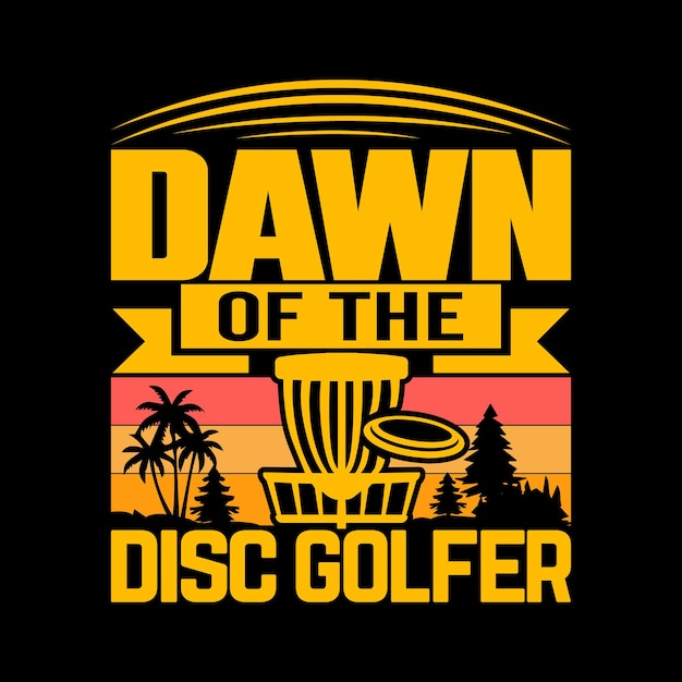 Dawn of the disc golfer melhor t-shirt esportivo design ilustração vetor modelo de arte gráfica