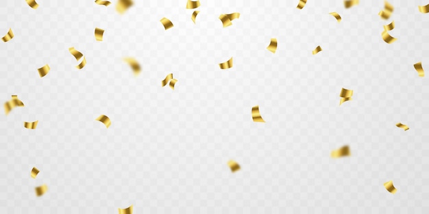 De fundo Vector com confete cor de ouro elegante para festas ou celebrações.