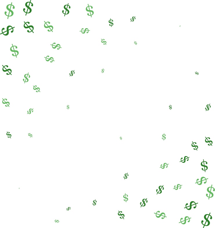 Vetor de fundo vector verde escuro com sinais de dólares. ilustração abstrata geométrica moderna com símbolos bancários. eps