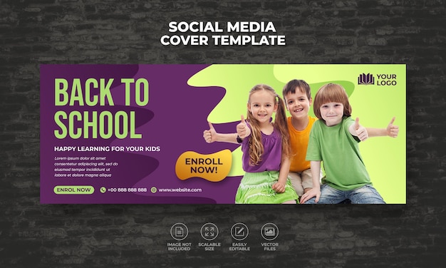 DE VOLTA À ESCOLA ADMISSÃO DE MÍDIAS SOCIAIS FLYER DE BANNER DA WEB PARA MODELO DE BANNER DE CRONOGRAMA DE MÍDIA SOCIAL