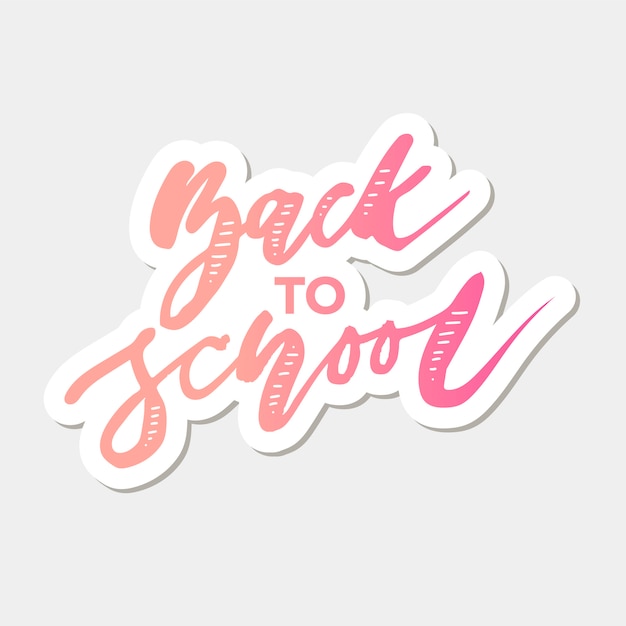 De volta à escola frase vector lettering caligrafia autumn