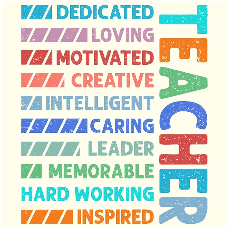 Vetor de volta à escola professora inspire citações para t-shirt banner poster fundo