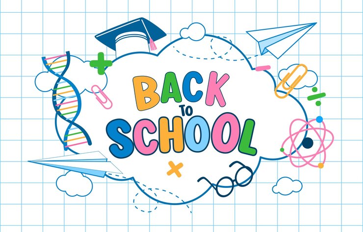 De volta à ilustração vetorial de cartaz de conceito de escola
