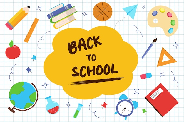 De volta ao banner e plano de fundo do conceito de escola
